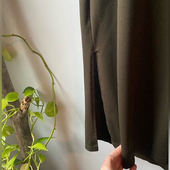 COPY - H&M Olive Green Side Slit Dress / Tunic Top Size Small - Picture 6 of 6